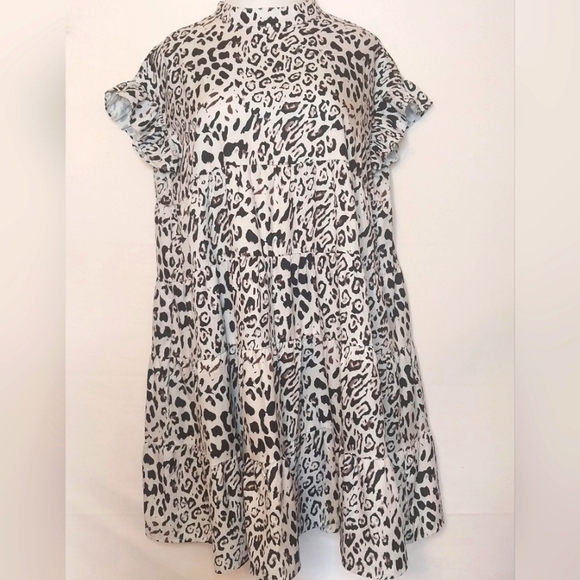 Cupshe Leopard Print Babydoll Dress, Size L, EUC - Picture 1 of 5